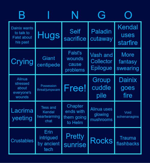 Aurora Chapter 22 Bingo Card