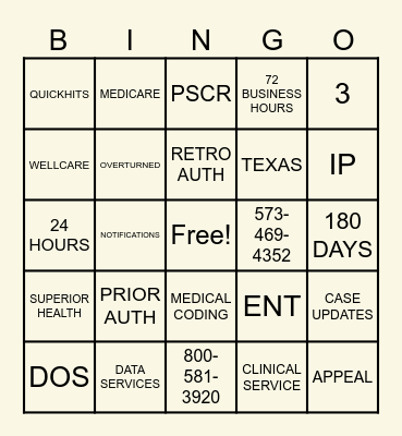 Skill Building Bingo Card
