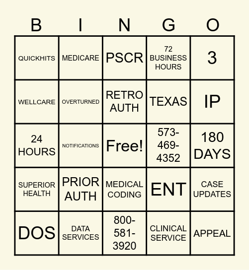 Skill Building Bingo Card