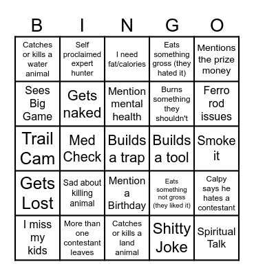 Alone Bingo v4 Bingo Card