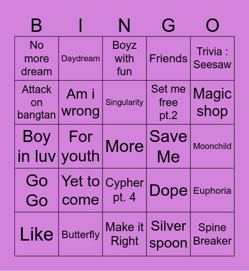 @bbspazz's Bingo       @mikrokoskoook_ Bingo Card