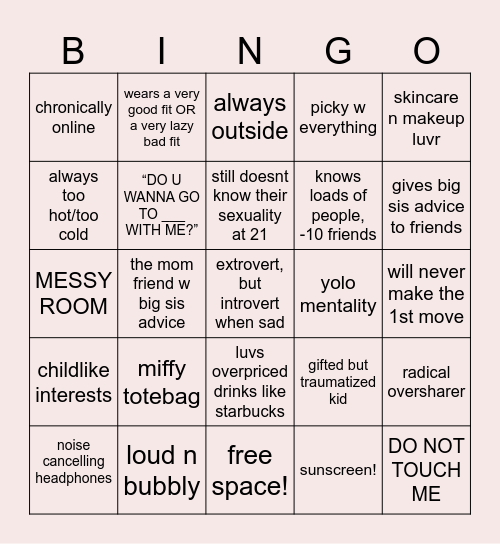 how similar are u with lala !! Bingo Card