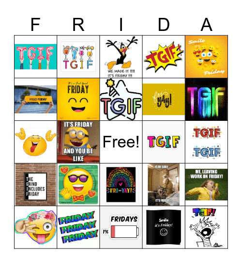 Friday!!! Bingo Card
