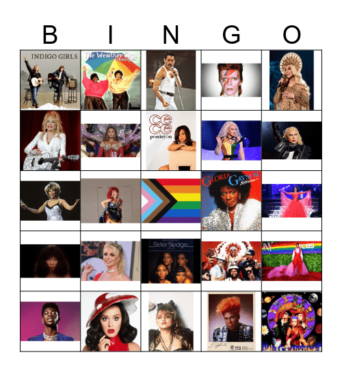 LGBTQ+ Anthems Bingo Card