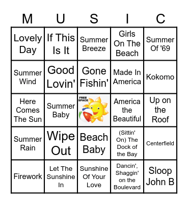 SUMMERTIME Bingo Card