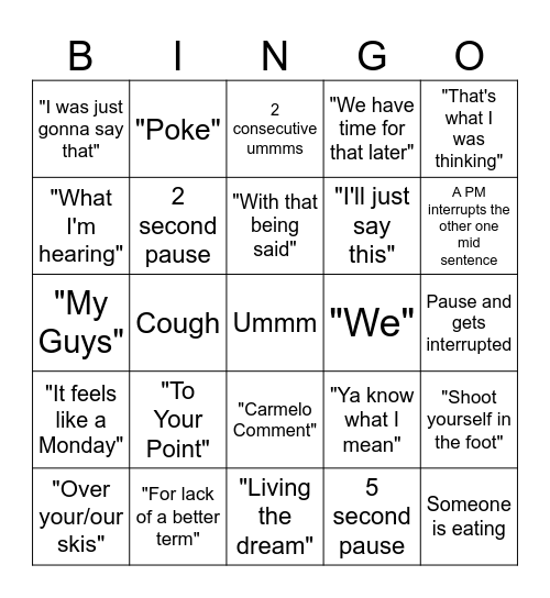 PM Bingo Card