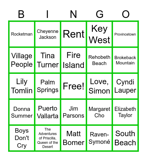 Pride Bingo Round 3 Bingo Card
