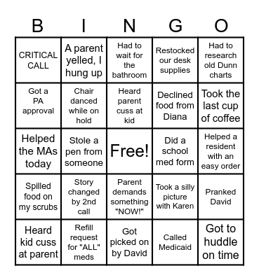 PHONE TRIAGE Bingo Card