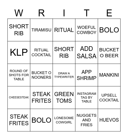 NATIONAL TYPEWRITER DAY Bingo Card