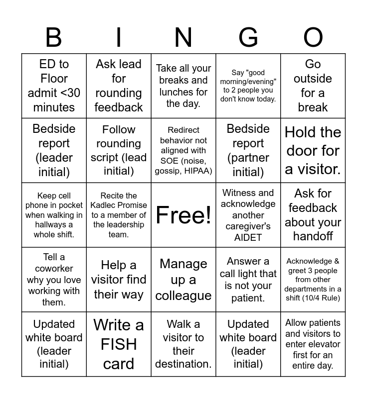 standards-of-excellence-bingo-card