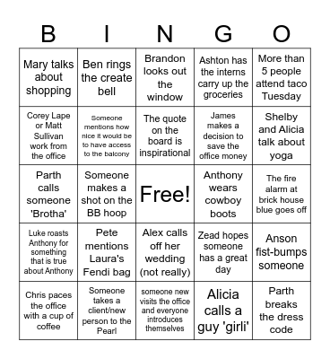 We do it for the Tacos Bingo Card