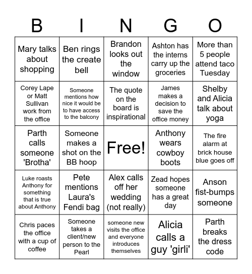 We do it for the Tacos Bingo Card
