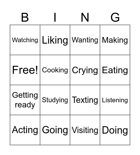 English New House Bing Bingo Card