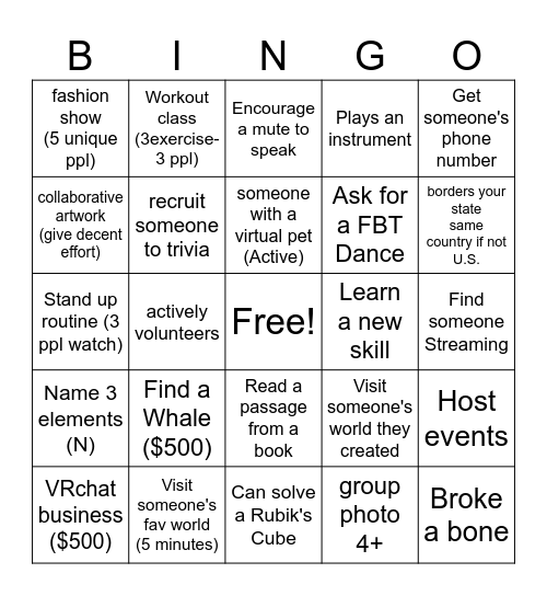 Bingo Card 3 Bingo Card
