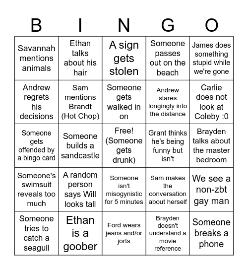 Formal Bingo Card Bingo Card