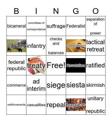 Era 5 Vocab Bingo Card