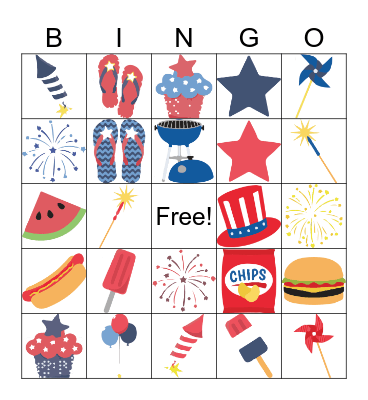 4TH JULY Bingo Card