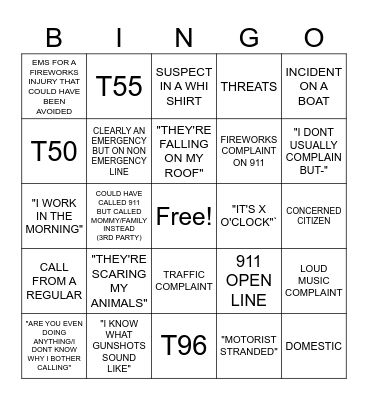 4TH OF JULY DISPATCH BINGO Card