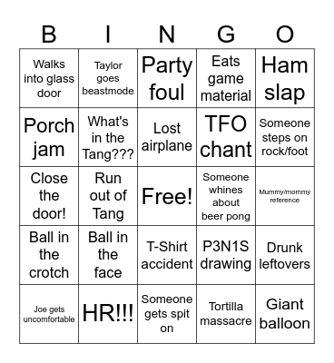 TFO 2023 Bingo Card