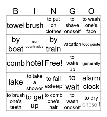 Reflexive verbs Lo Tengo! Bingo Card