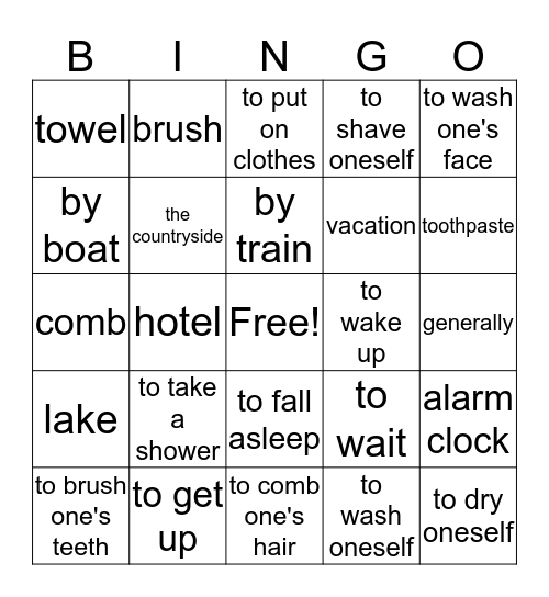 Reflexive verbs Lo Tengo! Bingo Card