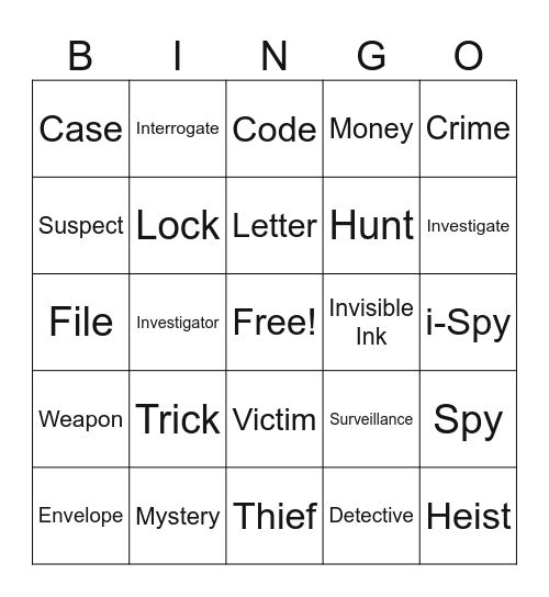 Mystery Bingo Card