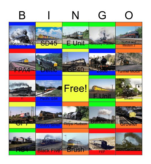 Locomotives in the 70s and 80s Bingo Card