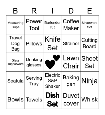 Gift Bingo Card