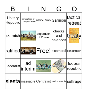Era 5, Part 2 Vocabulary Bingo Card