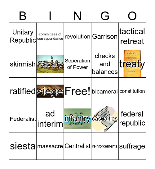 Era 5, Part 2 Vocabulary Bingo Card