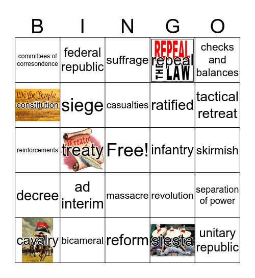 Era 5, part 2 vocabulary Bingo Card