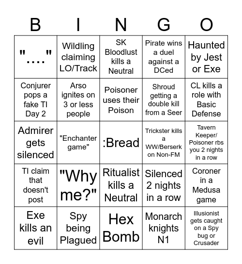 ToS2 Bingo Card