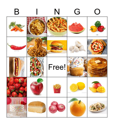 Food Bingo Card