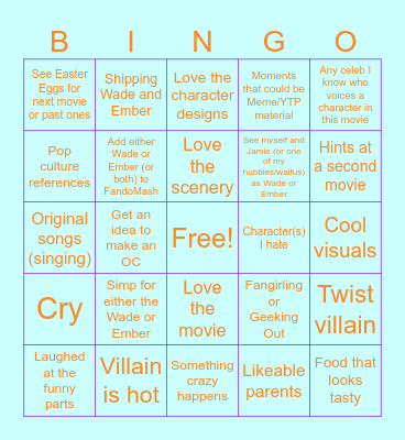 Elemental Bingo Card