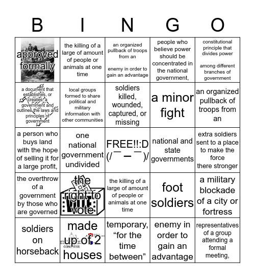 vocabulary Bingo Card