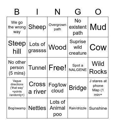 Jamie Walk 🚶‍♀️🚶‍♂️🙃 Bingo Card