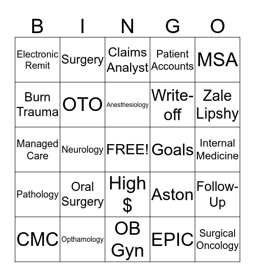 MSRDP Follow-Up Bingo Card
