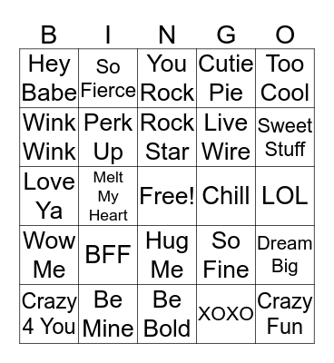 Valentine's Day Bingo Card