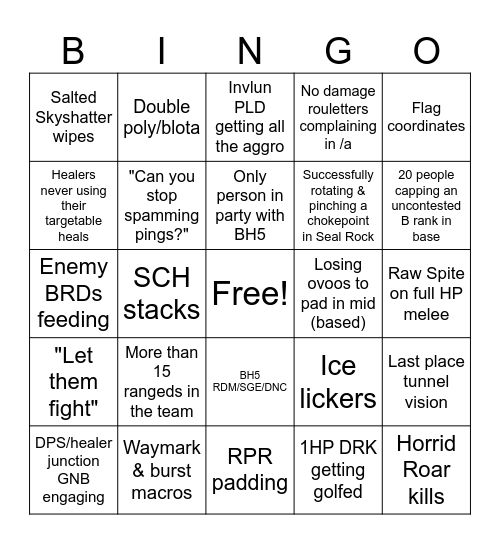 Frontline Bingo Card