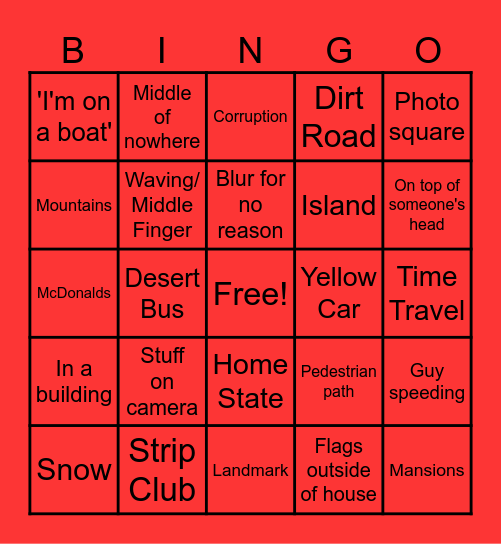 geoguessr Bingo Card