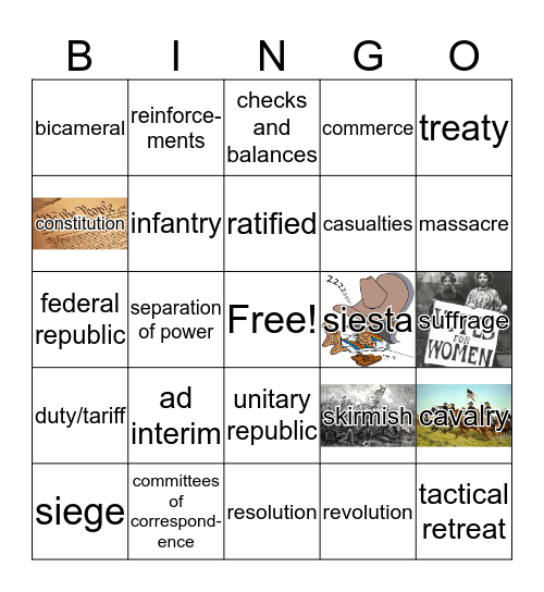Era 5 Part 2 Vocabulary Bingo Card