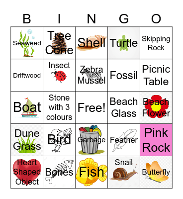 Beach Bingo Card