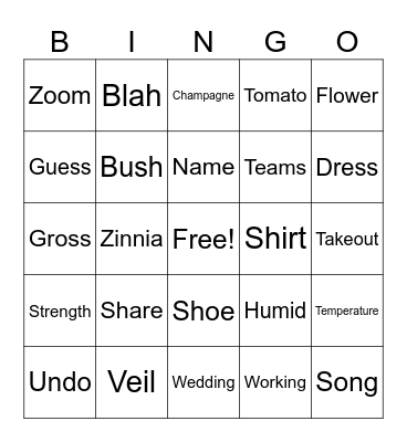 Test Bingo Card
