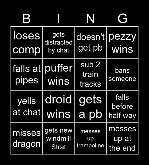 ONLY UP COMP. Bingo Card