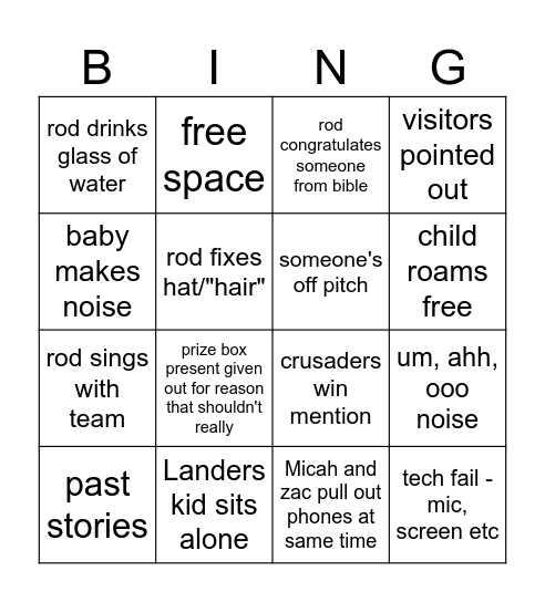 bing Bingo Card