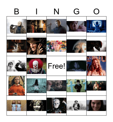 Horror Movies Bingo Card