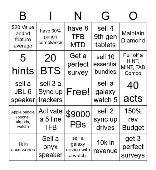 CR 210 BOYZ BINGO Card