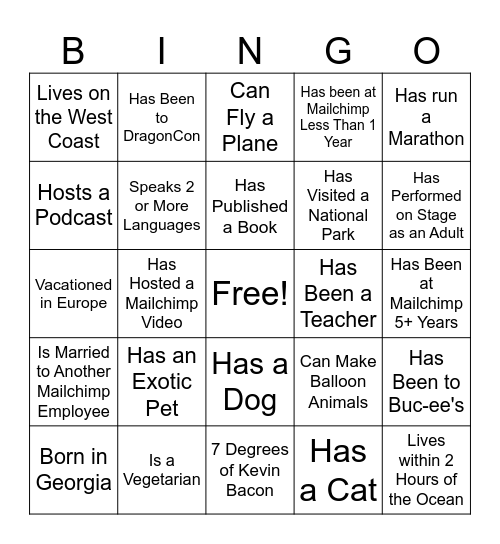 Customer Education All Hands Bingo Card