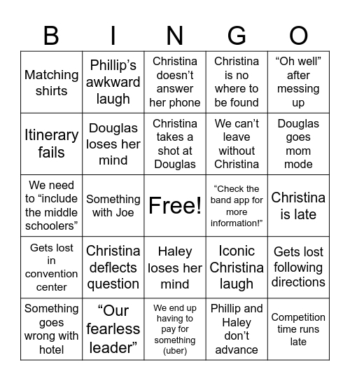 FBLA 2023 Bingo Card