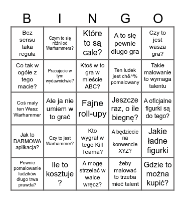 Pokazy OPR-a - bingo Card